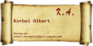 Korbel Albert névjegykártya